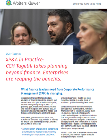 xP&A in practice: CCH® Tagetik takes planning beyond finance