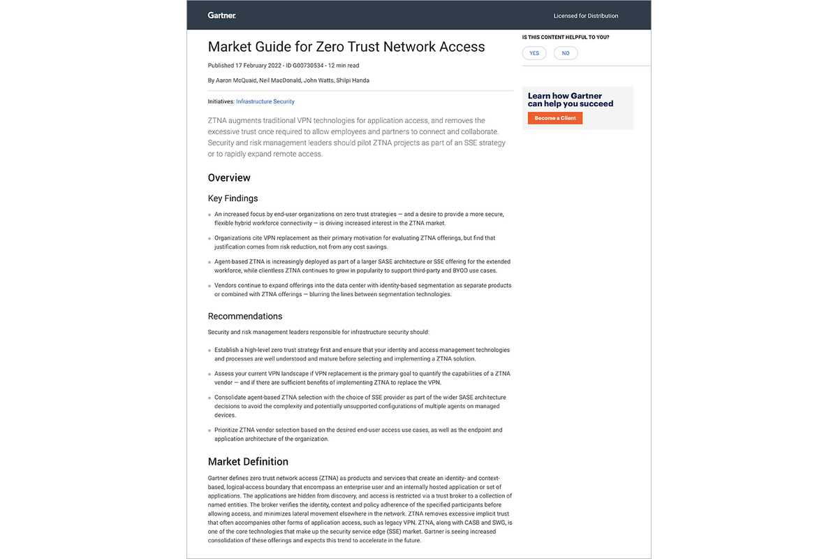 White Papers Gartner® Report Market Guide