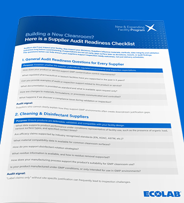 Building a New Cleanroom? Here is a Supplier Audit Readiness Checklist